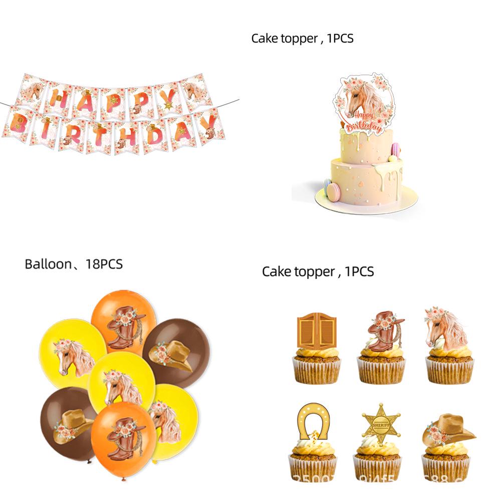 Födelsedagsdekorationer med tema galopperande häst: Tecknade Ballonger & Tårtdekorationer