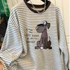 Women's Round Neck Long Sleeve Cartoon Puppy Print Loose Top - Spring/Autumn European Style