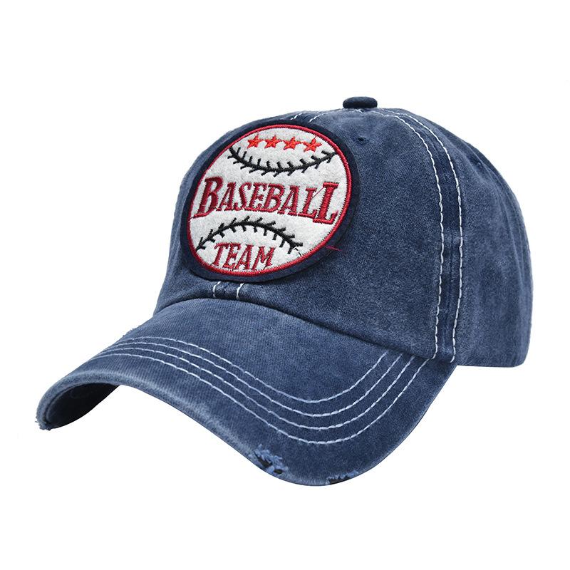 JYL TS DIY  Vintage Washed Cap Basketball Embroidery Outdoor Cotton Hat