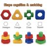 6PCS Random Screw Shaped Children's Montessori Shape Color Puzzle Plastic Toy Nut Matching Desktop Interactive Cognition