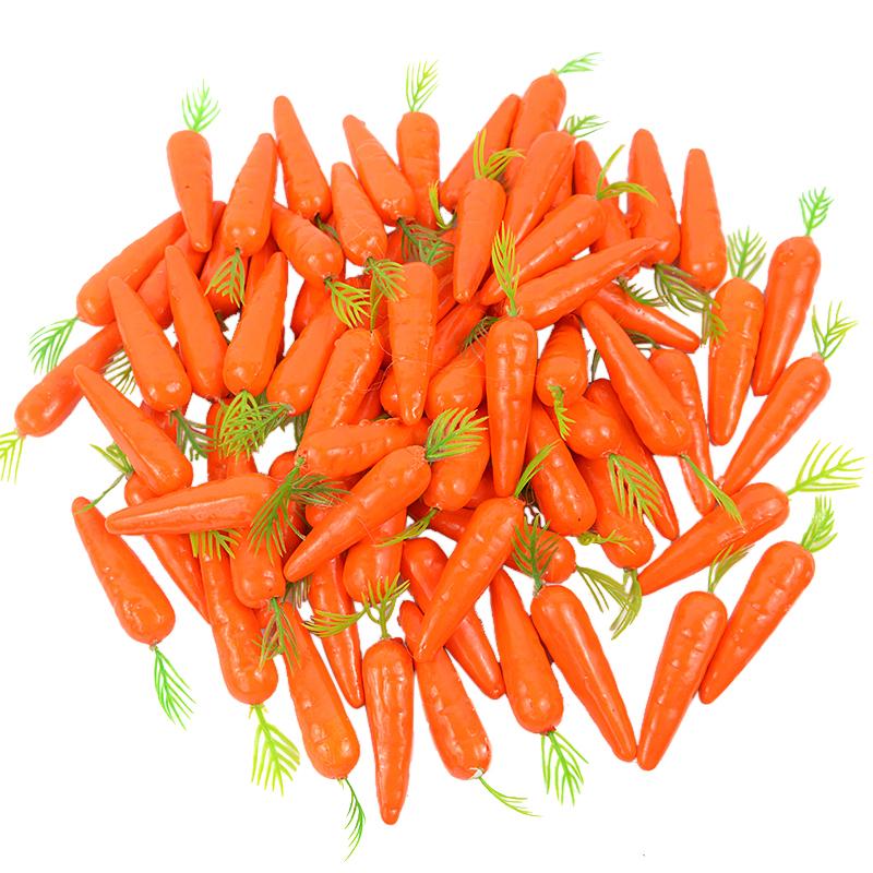 10/25/50Pcs Easter Artificial Carrot Mini Foam Vegetable Fruits Happy Easter Decoration Ornament for Home Table Kids DIY Crafts