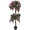 VidaXL Artificial Rhododendron Plant with Pot 155cm Green and Pink