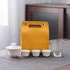 Suet Jade Porcelain Travel Tea Set Gift High-end Express Cup One Pot Two or Three Cups Portable Outdoor Tea