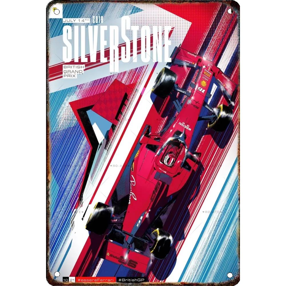 Vintage Formula Car Race Poster Home Garage Club Modern Wall Art Decorative Panel Mural Aesthetics