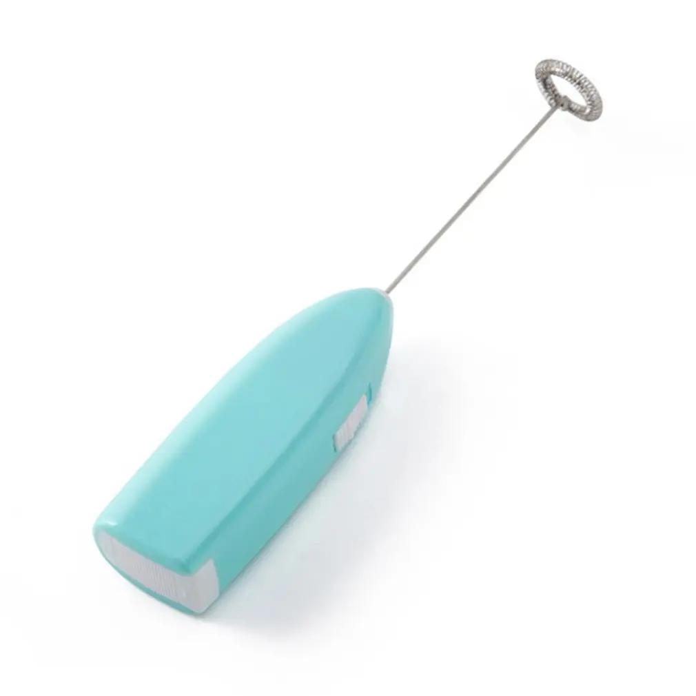 

Миксер для молочных напитков, кофе, венчик, электрический взбиватель для яиц, пенообразователь, мини-мешалка с ручкой, практичный кухонный инструмент для приготовления пищи синий