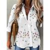 Temperament Women's Shirt, Loose Long-Sleeved Shirt, Women's Casual Printed Top.