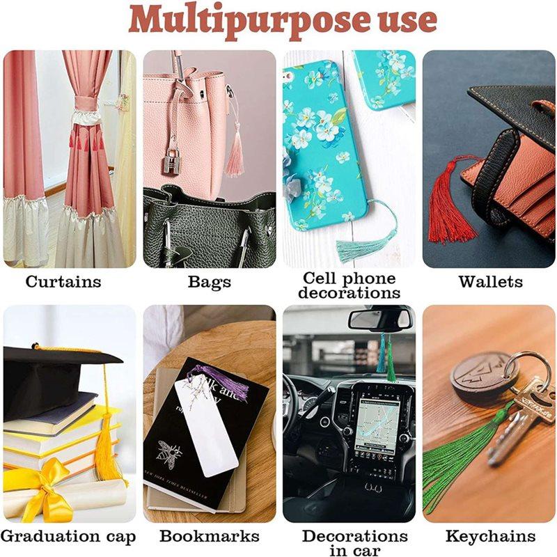 ABBP-288Pcs 5.5 Inch Silky Handmade Soft Craft Mini Tassels With Loops For Jewelry Making,Bookmarks, 36Colors, 4Pcs Of Each