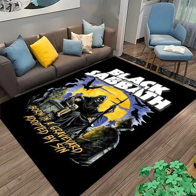 Tappeti con Motivo S-Sabbath Neri per Band Soggiorno Camera da Letto Comodino Tappetino per Pavimento Tappeto da Area Vestiaire Club Decorazione per la Casa