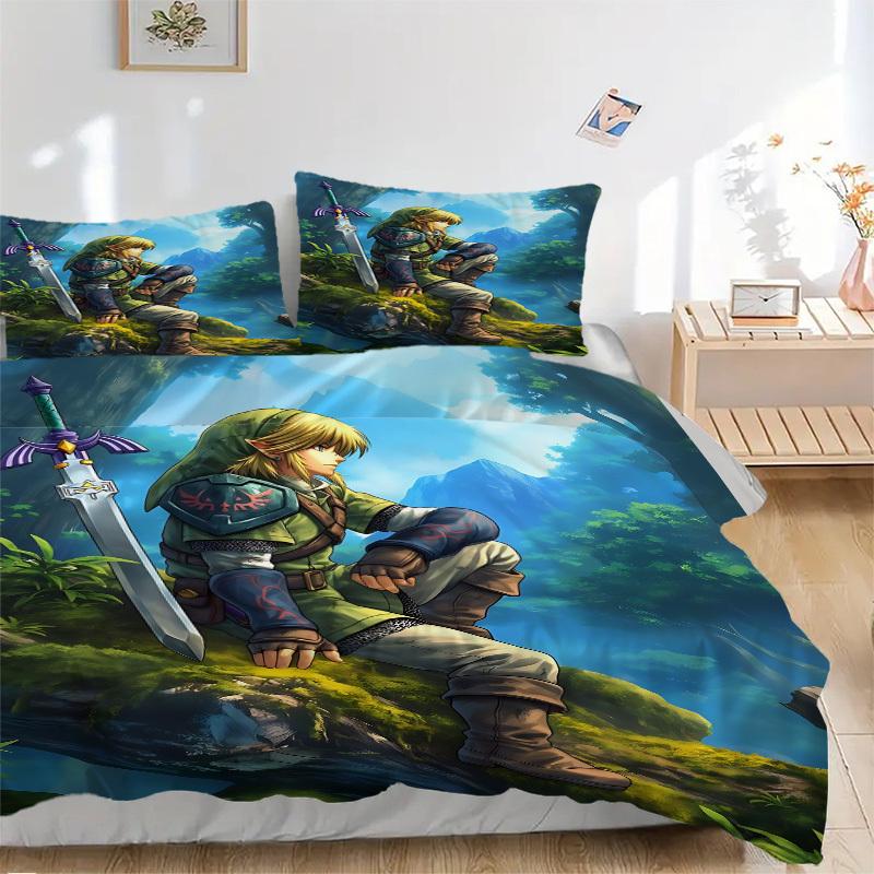 

3pcs Legend of Zelda Cover Set, 1 Cover + 2 Pillowcases (No Insert), Bedding for All Seasons, Bedding,Bedroom Decor yy250922074 135x200cm