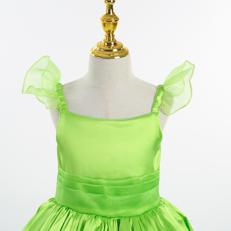 Children's Halloween Green Fairy Tinkerbell Costume Dress