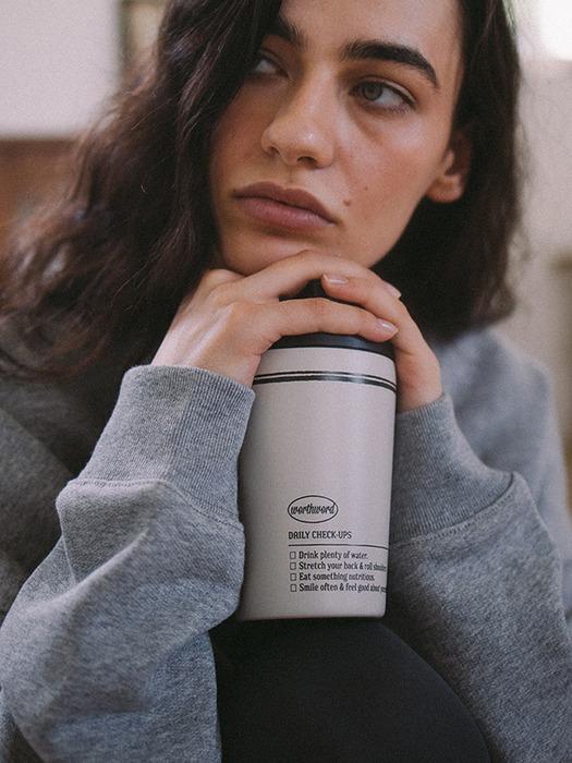 WorthWord (engraved) Daily Travel Mug Tumbler Stone Gray