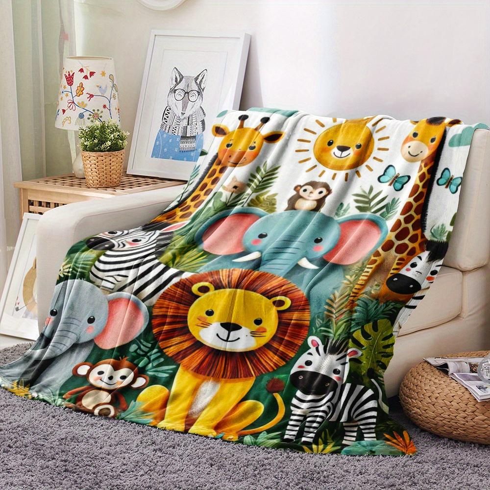 Coperta in Pile con Animali dei Cartoni Animati Personalizzata con Nome per Bambini, Plaid Morbido Caldo per Tutte le Stagioni, Biancheria da Letto, Regalo per Bambini e Bambine