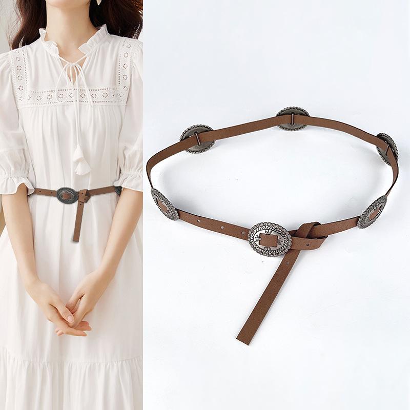 New Retro Belt for Women American Heavy Industry Metal Hot Girl National Style Waist Seal European and American Punk Personality Metal Belt