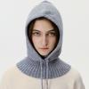 Balaclava hat, ear-protector, windproof neck, men's and women's autumn warm knitted wool vintage pullover hat