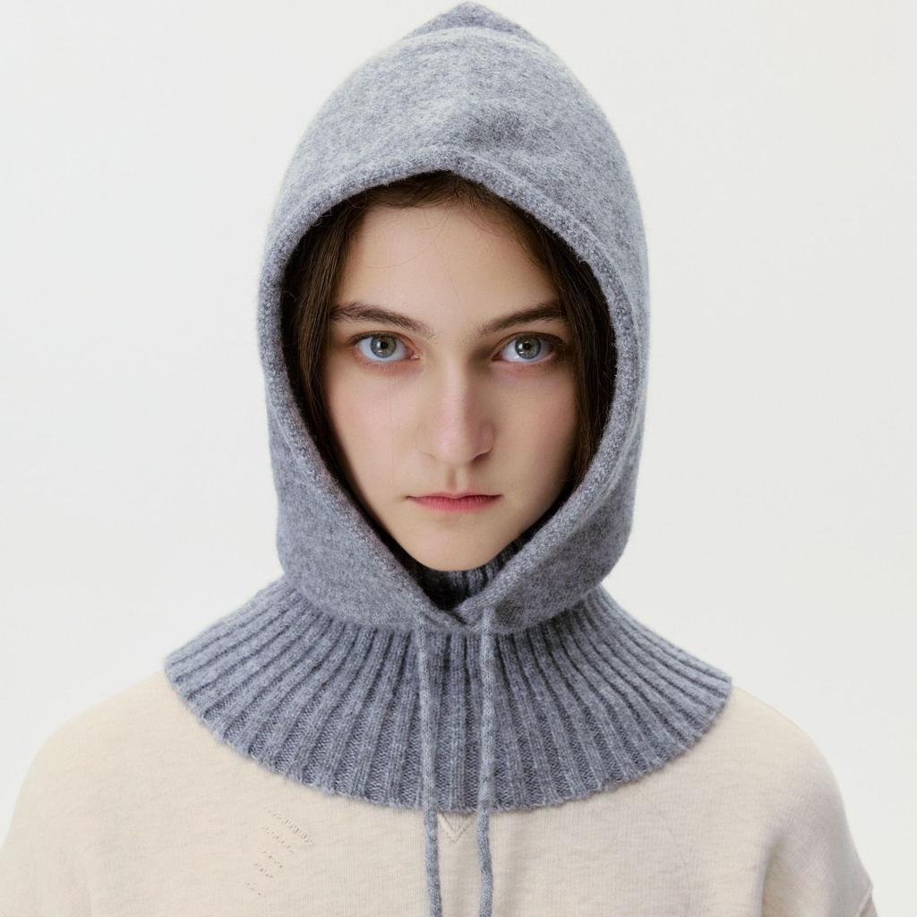 Balaclava hat, ear-protector, windproof neck, men's and women's autumn warm knitted wool vintage pullover hat
