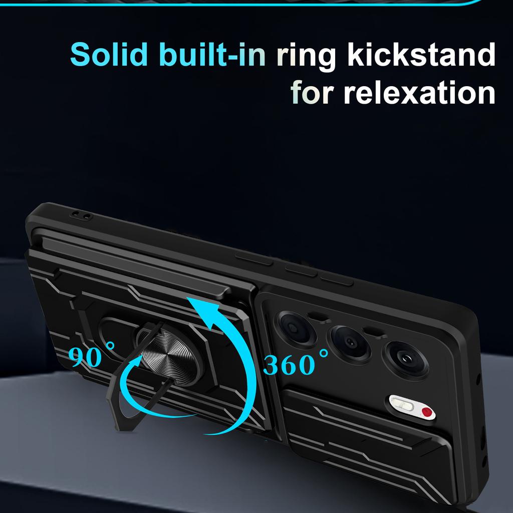 For TECNO Camon 40 Pro 5G Case PC+TPU Kickstand Phone Back Cover with Camera Slider