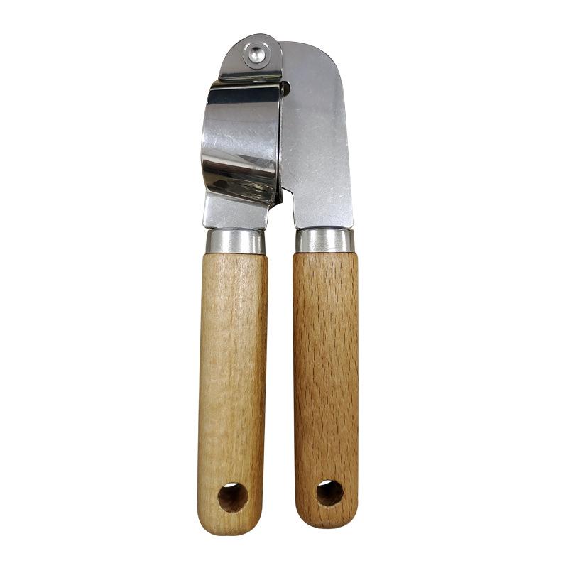 LMETJMA Stainless Steel Kitchen Gadget Set Western Cooking Utensil Tool with Wooden Handle Included Pizza Cutter Garlic Press