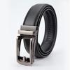 [N.A Shop] Men's Business Belt, Automatic Locking, Large Size, Genuine Leather, Easy To Use, Suit Belt, No Holes, Infinitely Adjustable (Coffee)