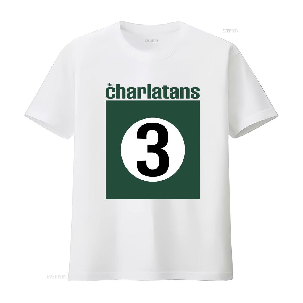 The Charlatans THREE Sproston Green Μπλουζάκι για Άνδρες Ρετρό Στυλ Εκτύπωση Υψηλής Ποιότητας vintage Πλυμένο Τεντωμένο
