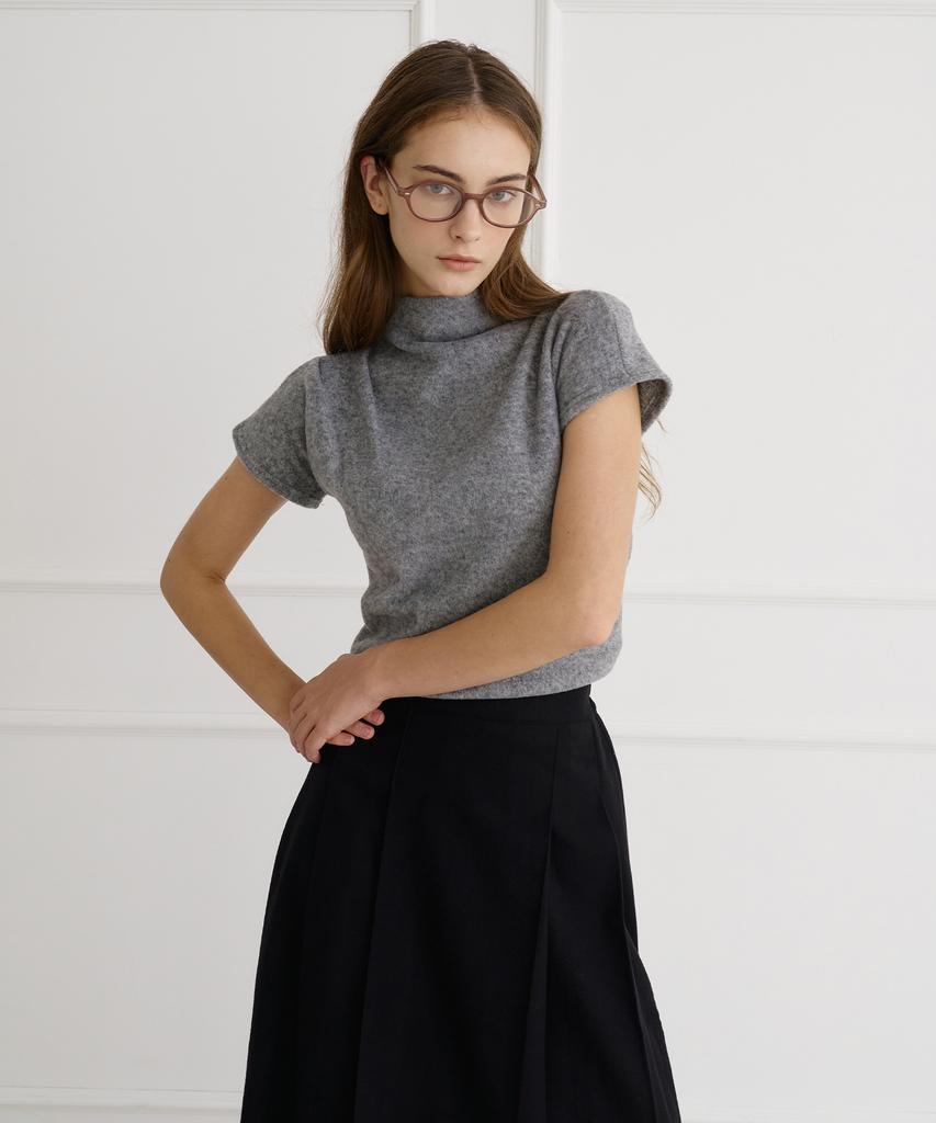 BIBYSEOB Cozy To Tuck Mock Turtleneck Gray [T44]