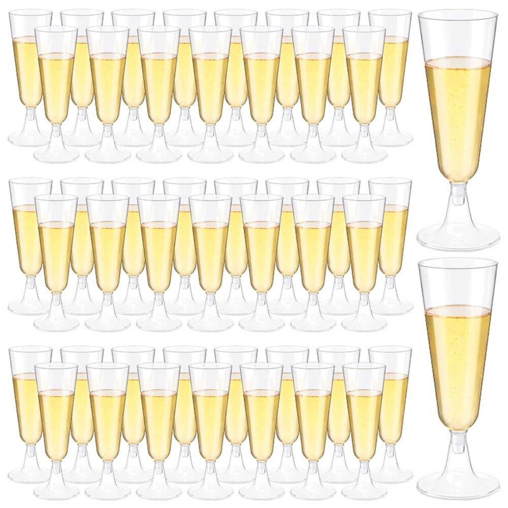 10pcs Durable Champagne Glass Clear Red Wine Glass Plastic Champagne Flute Goblet  Party Favors
