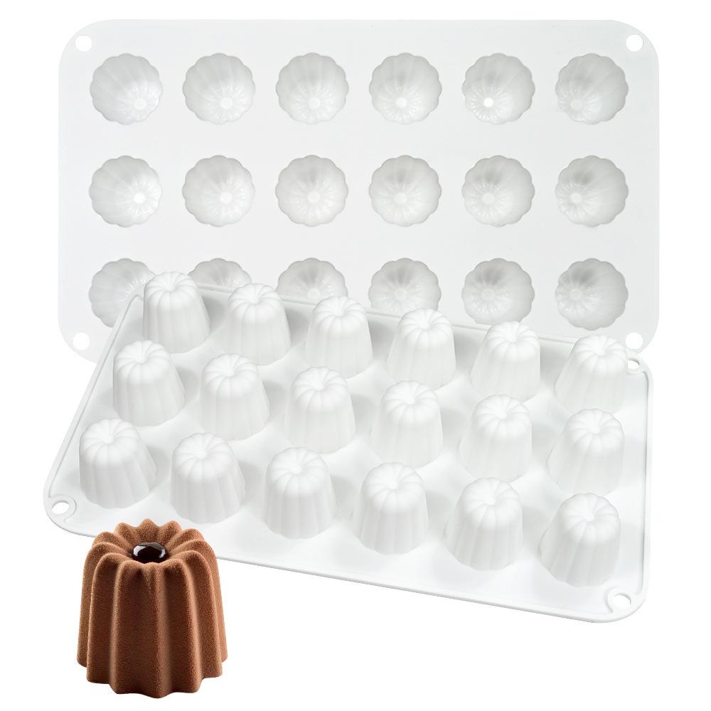 1pc Silicone Mini Bundt Pan, 18-Cavity Angel'S Bell Chocolate Mousse Mold, French Non-Stick Cake Baking Tool for Desserts and Pastries