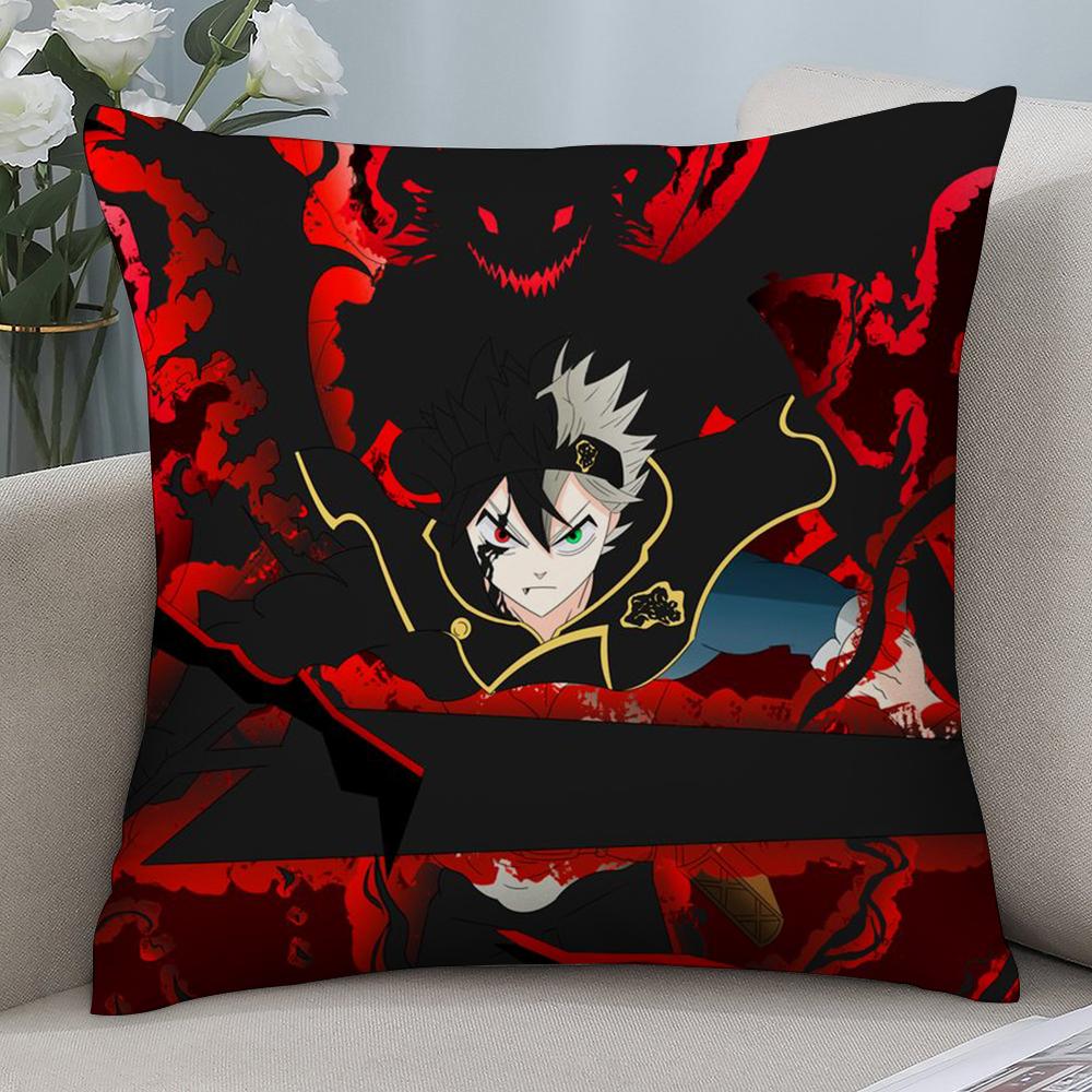 Hot Anime B-Black Clover Pillow Case Short Plush Sofa Decorative Gift Home Double-sided Printing Cushion