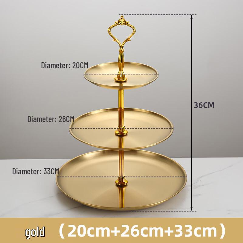 Abay Gold Crown 3-Tier Dessert Stand