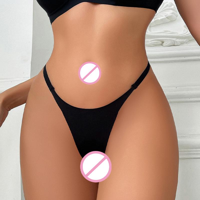 Tanga Sexy com Recorte de Concha de Coração Lingerie Feminina Fio Dental de Cintura Baixa