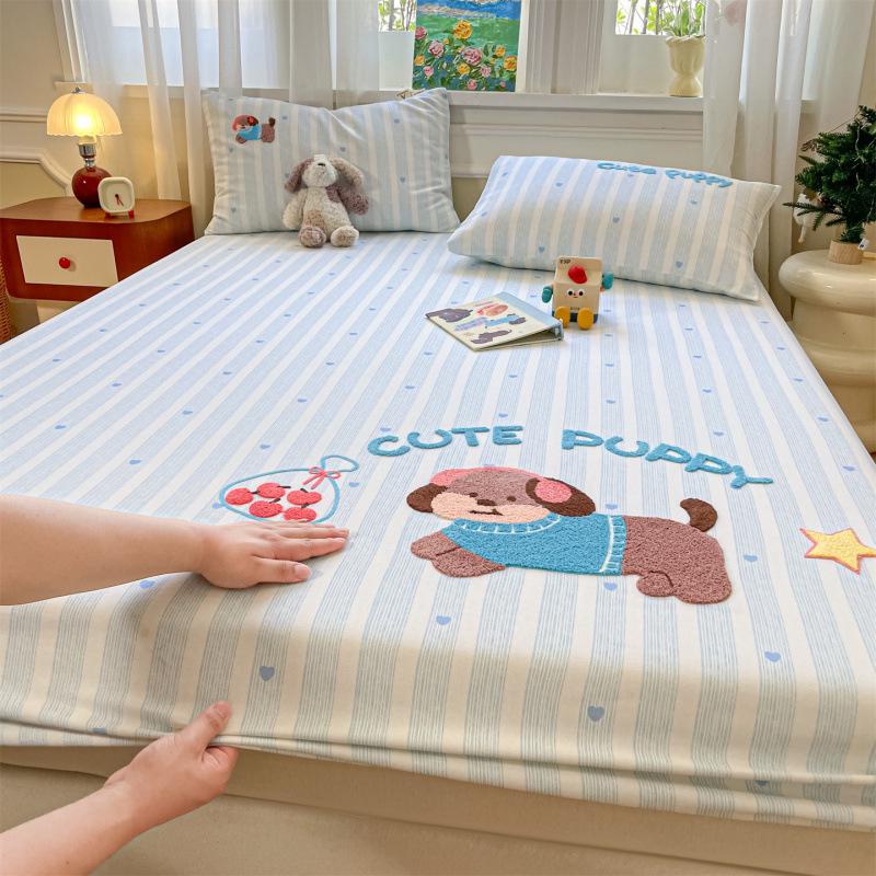 2026 Cotton-Like Embroidered Coarse Cloth Towel Bed Sheet