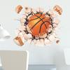 Breaking Through Wall Ball Sports Sticker Basketball Pool Soccer for Bedroom Home Decor Removable Decal