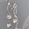"Cold Autumn" Cold Feeling Opal Silver Earrings Temperament Long Tassel No Ear Holes Mosquito Coil Disc Ear Clips