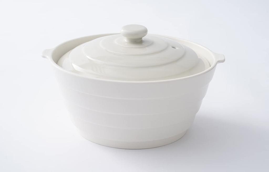 Yaemon Kiln Daikei Only Bowl, All-Purpose Cooking Pot, Oven, and Microwave Safe, Lightweight and Easy To Use, Arita Ware, Ivory, HJ-05
