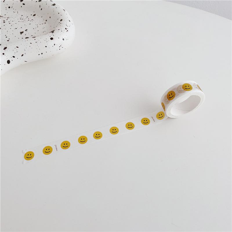 5m Washi Tape Korean Ins Style Cartoon Dog Face English Letters Decorative Paper Tape Removable for Journaling