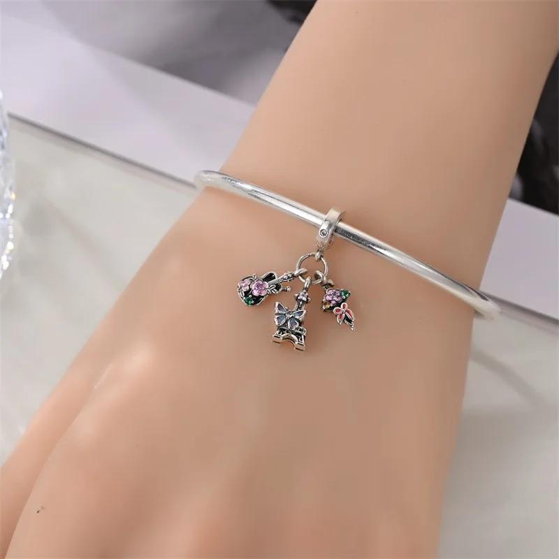 Copper Metal Eiffel Tower Pendant Bead Component Lighthouse Plane Pendant Bead Component Charm Bead Components Compatible With Authentic Original
