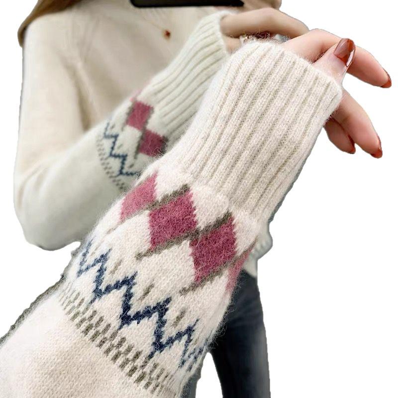 Women's Half-High Neck Knit Sweater - Spring/Autumn 2026, Loose Fit, Lazy Style