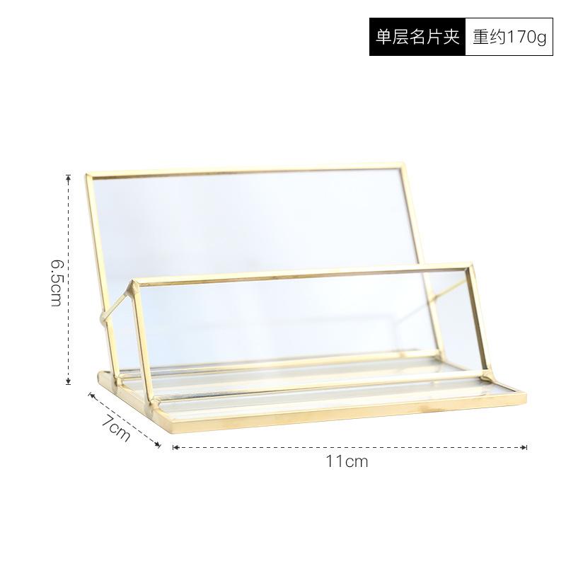 Desktop Business Card Box, Business Card Holder, Desktop Metal Brass, Personalized Glass Business Card Holder, Creative