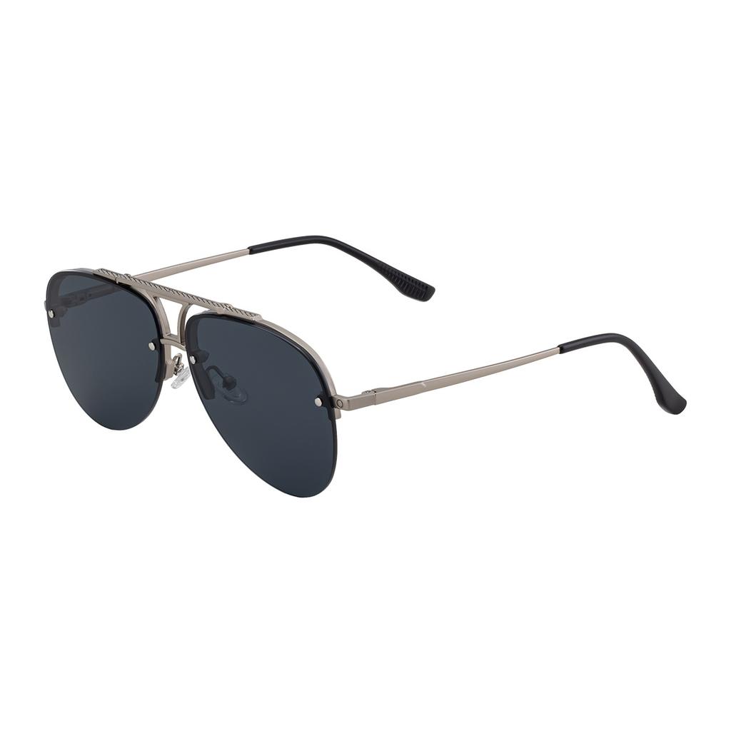 JYL TS Men's Semi-Rimless Aviator - Double-Bridge Metal Sunglasses KSL-98338