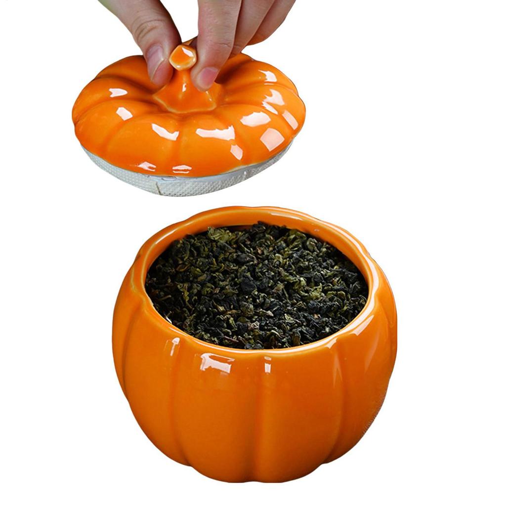 Pumpkin Jar Cookie Jar Pumpkin Ceramic Figurine Thanksgiving Fall Home Decor Harvest Food Canisters for Party Bedroom Living