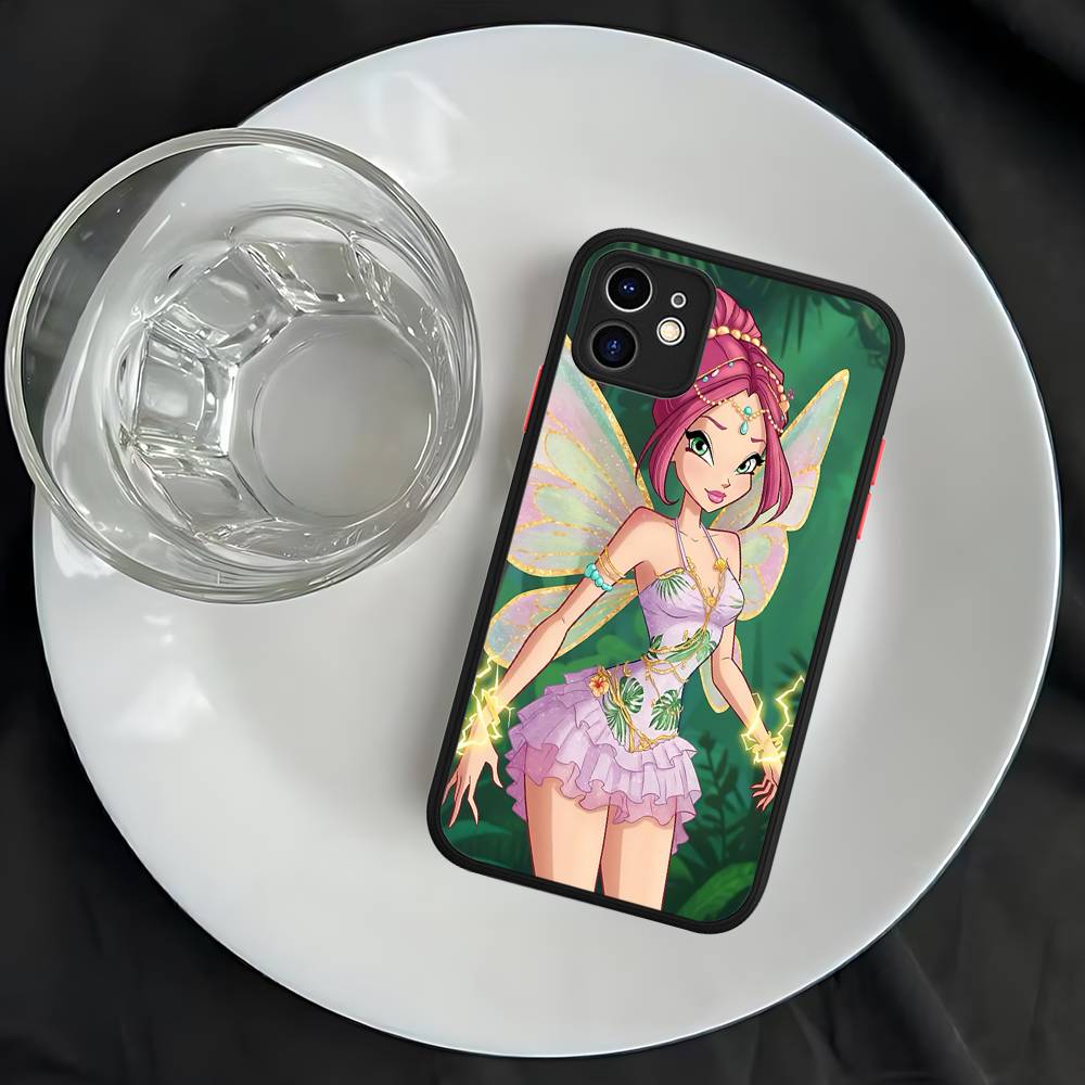 Girl Winx Clubs For iPhone 11 12 13 14 15 16 Pro Max Plus Matte Translucent Phone Cover