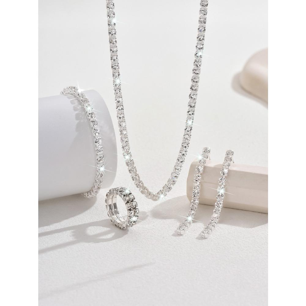 Niche Personality High-end Sense Versatile Claw Chain Necklace Stud Earrings Bracelet Three/four-piece Set