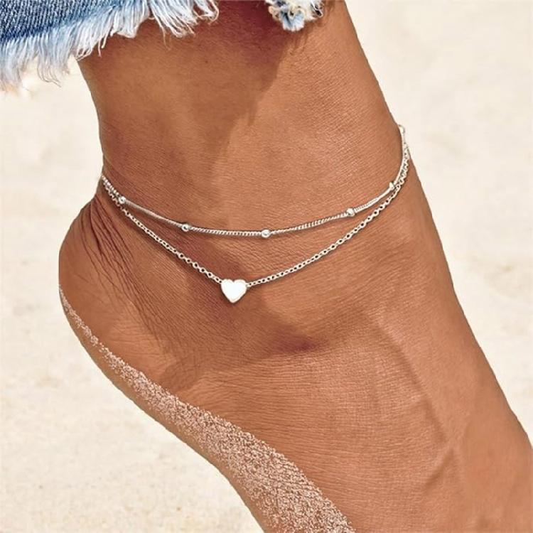 Adjustable Anklet for Women Girls Multilayer Ankle Bracelet Elegant Multi Layer Designs Waterproof Beach Jewelry