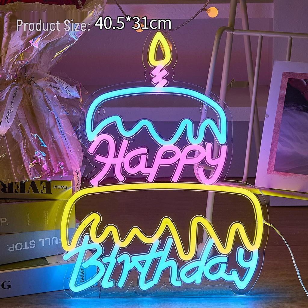 Happy Birthday LED Neon Light Sign - Party Decor