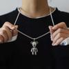 La marée dynamique des ours arrive ! Collier avec pendentif coulissant, chaîne de pull hip-hop punk pour couple, bijoux tendance pour femmes en gros