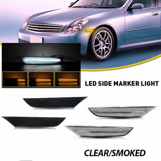 Pair For Nissan 2001-2006 Skyline V35 Sedan LED Turn Signal Side Marker Lights