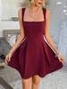 Spring/Summer New Style Solid Color Dress Elegant Wind Pure Color Foreign Trade Strappy Mini Skirt Women's Clothing