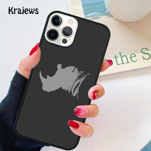 Animal Rhino Soft Phone Case For iPhone 17 Air 16 15 14 Max Plus 11 12 13 Pro Max Phone Cover coque Shell Fundas