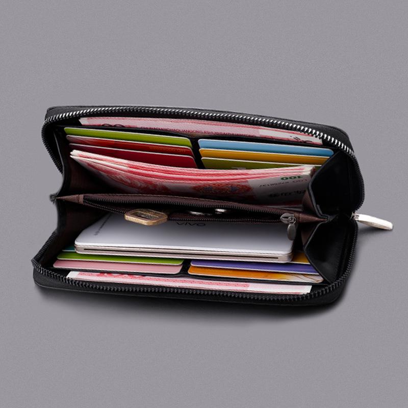 Men's Business Zipper Clutch: Large Capacity, Fashionable Handbag & Phone Wallet
