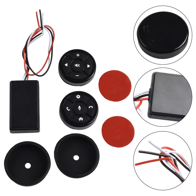 Car Steering Wheel Round Steering Wheel Control ABS Black Car Accessories Double Side Brand New Car Spare Parts
