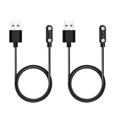 2 Pcs Universal Smart Watch Charger, 2-Pin 4 Mm Magnetic USB Charging Cable, Universal Replacement Charging Cord for Smart Watch & Fitness Tracker